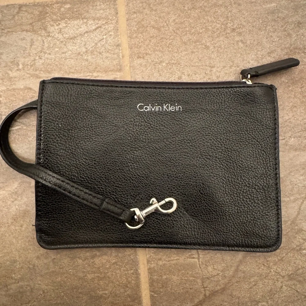Calvin Klein Textured Black Wristlet